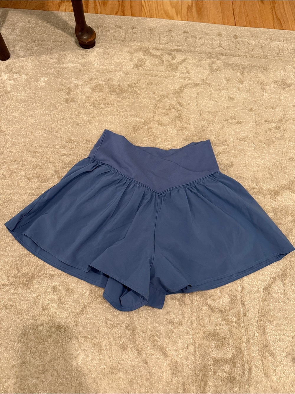 Aerie High-Waist Flow Shorts in Slate Blue